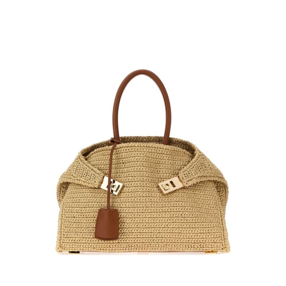 Salvatore Ferragamo Women Raffia Small Hug Handbag